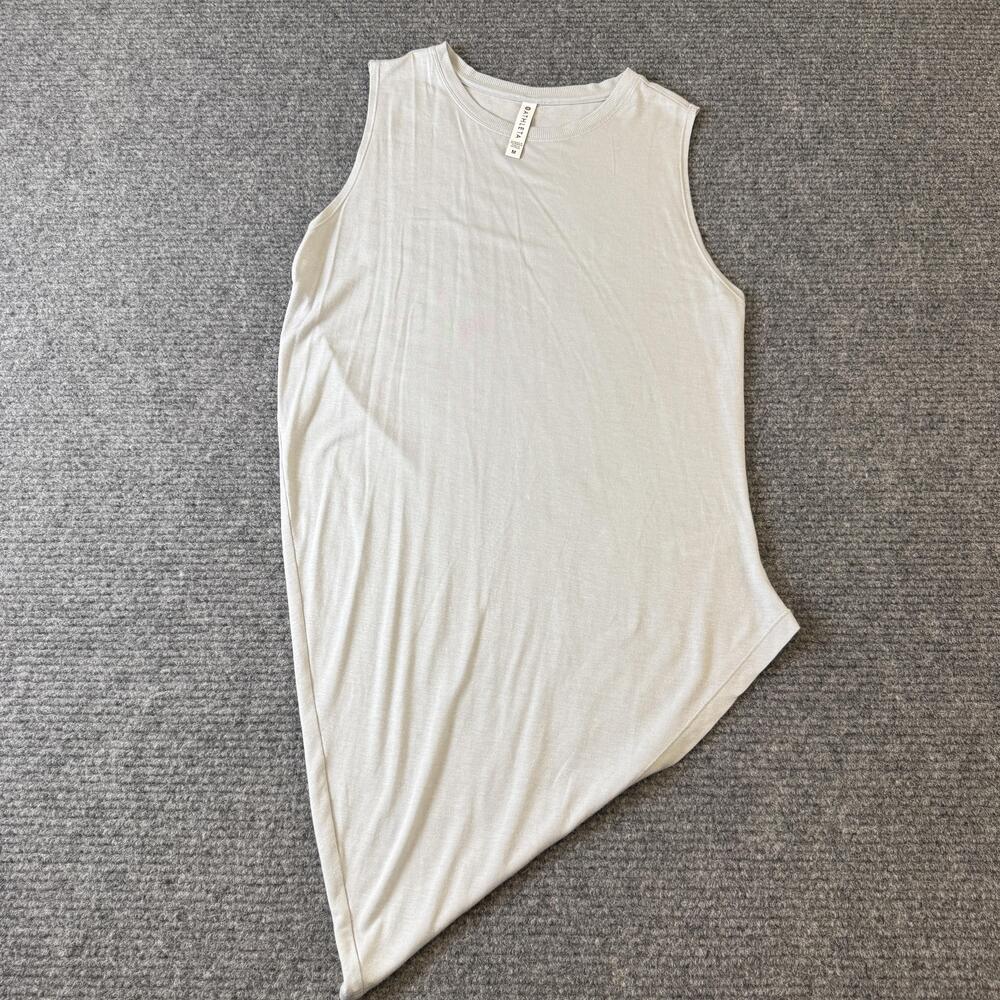 Athleta Tank Top Womens Medium Gray Asymmetrical Hem Lightweight Modal Stretch